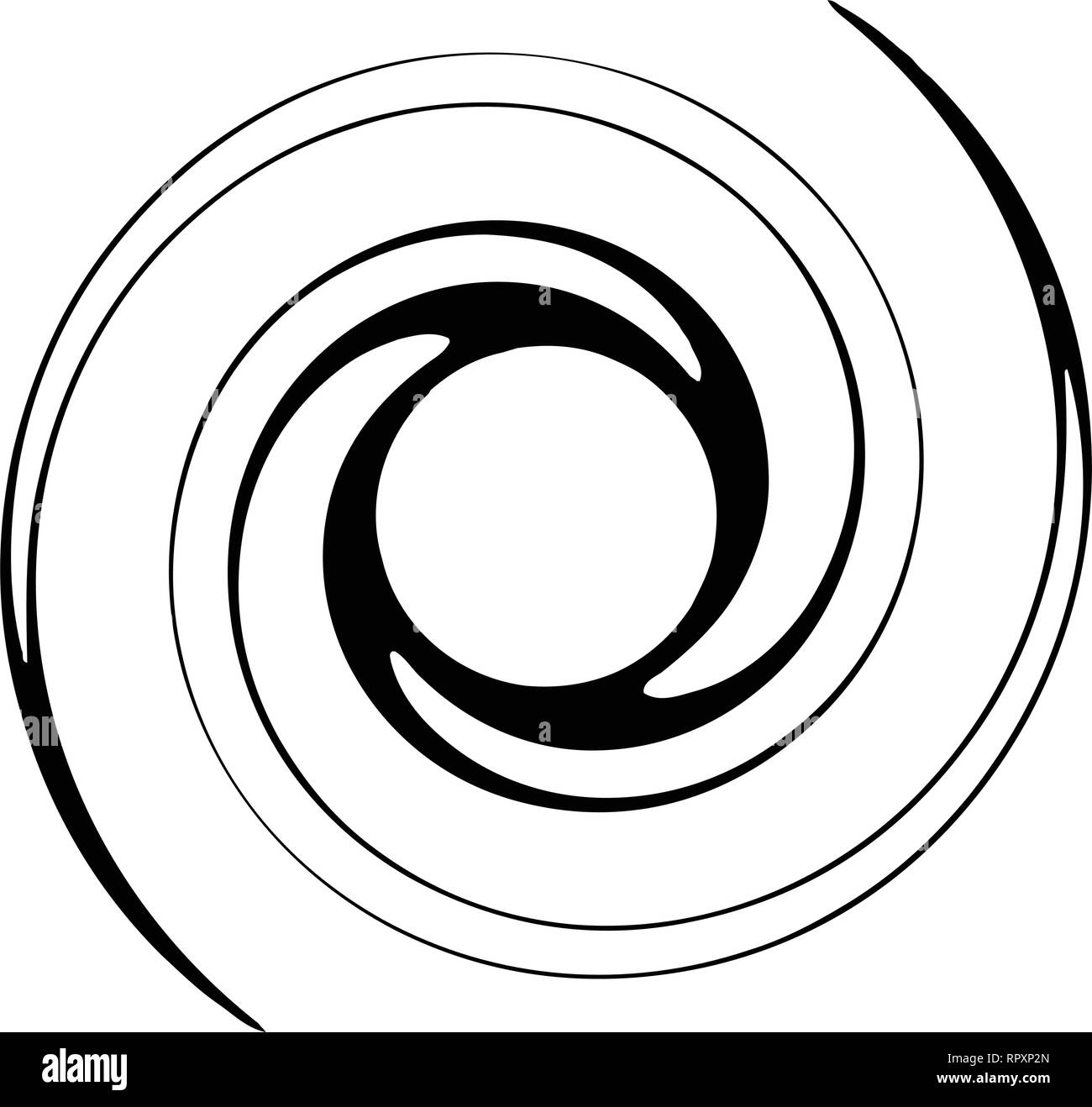 Spirale, Drehen, schwenken sie Element auf Weiß isoliert. Kurvige, Form drehen Stock Vektor