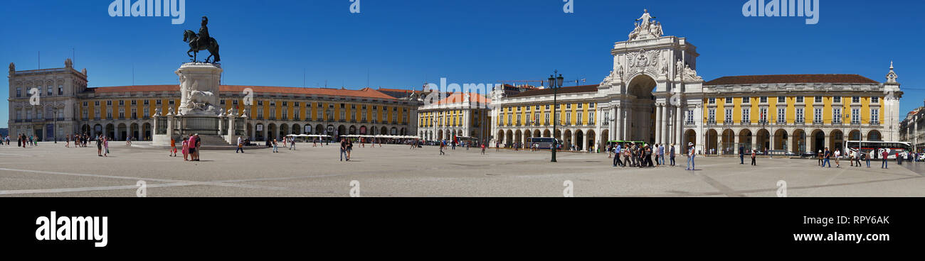 Lissabon, Portugal: Commerce Square (Praça do Comercio) in Lissabon, Portugal Stockfoto