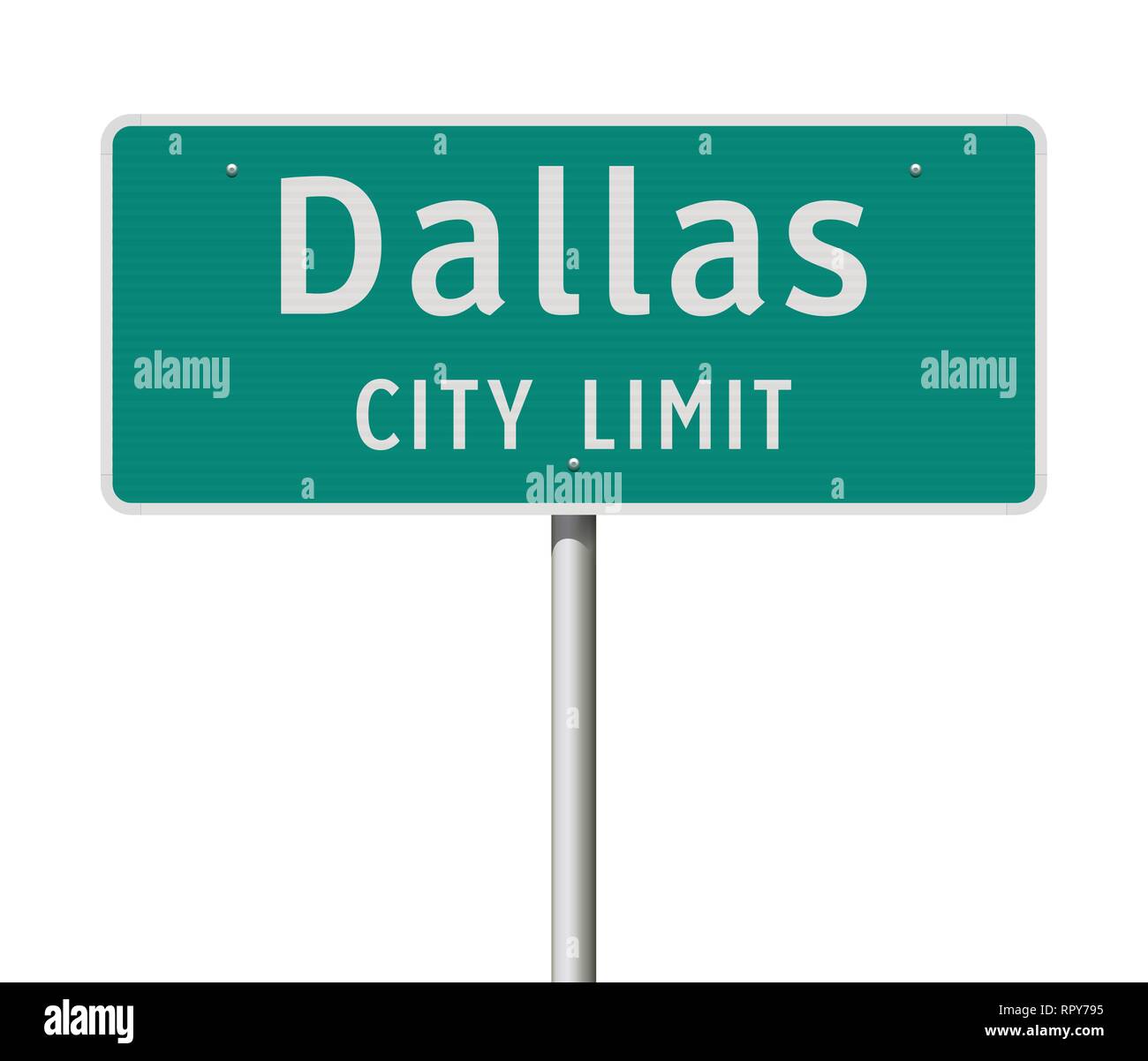 Vector Illustration der Dallas City Limit Green Road Sign Stock Vektor