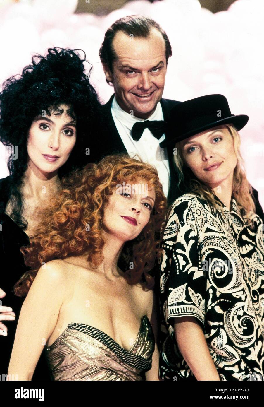 CHER, Susan Sarandon, Jack Nicholson, Michelle Pfeiffer, die Hexen von Eastwick, 1987 Stockfoto