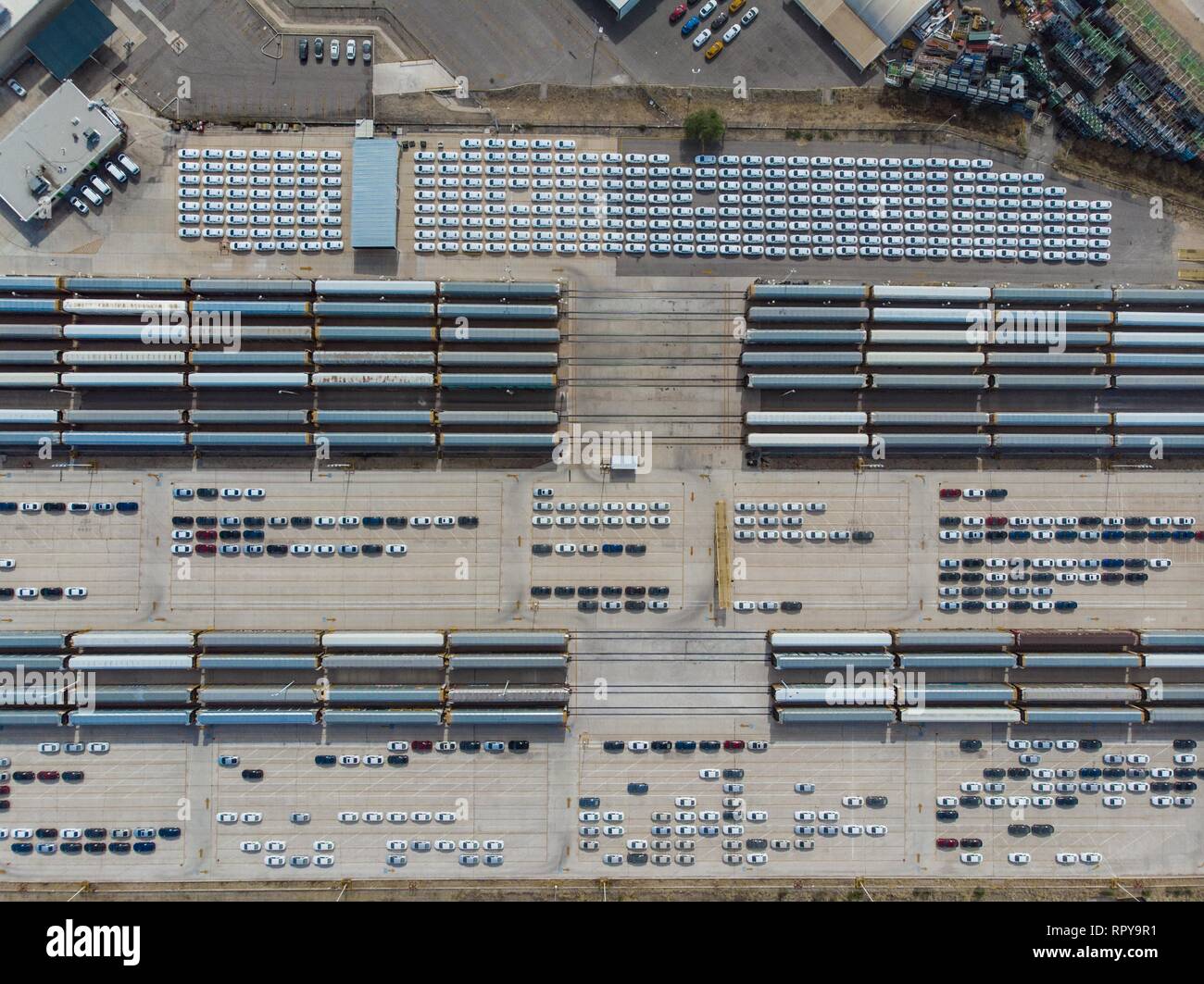 Luftaufnahme von der Ford Motor Company Automotive Company in Hermosillo Industrial Park. Automobilindustrie. Hermosillo Stanzen und Montage ist ein Stockfoto