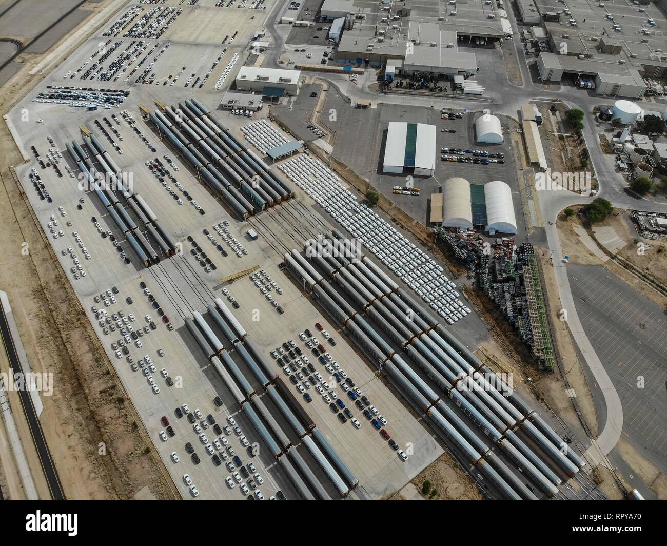 Luftaufnahme von der Ford Motor Company Automotive Company in Hermosillo Industrial Park. Automobilindustrie. Hermosillo Stanzen und Montage ist ein Stockfoto