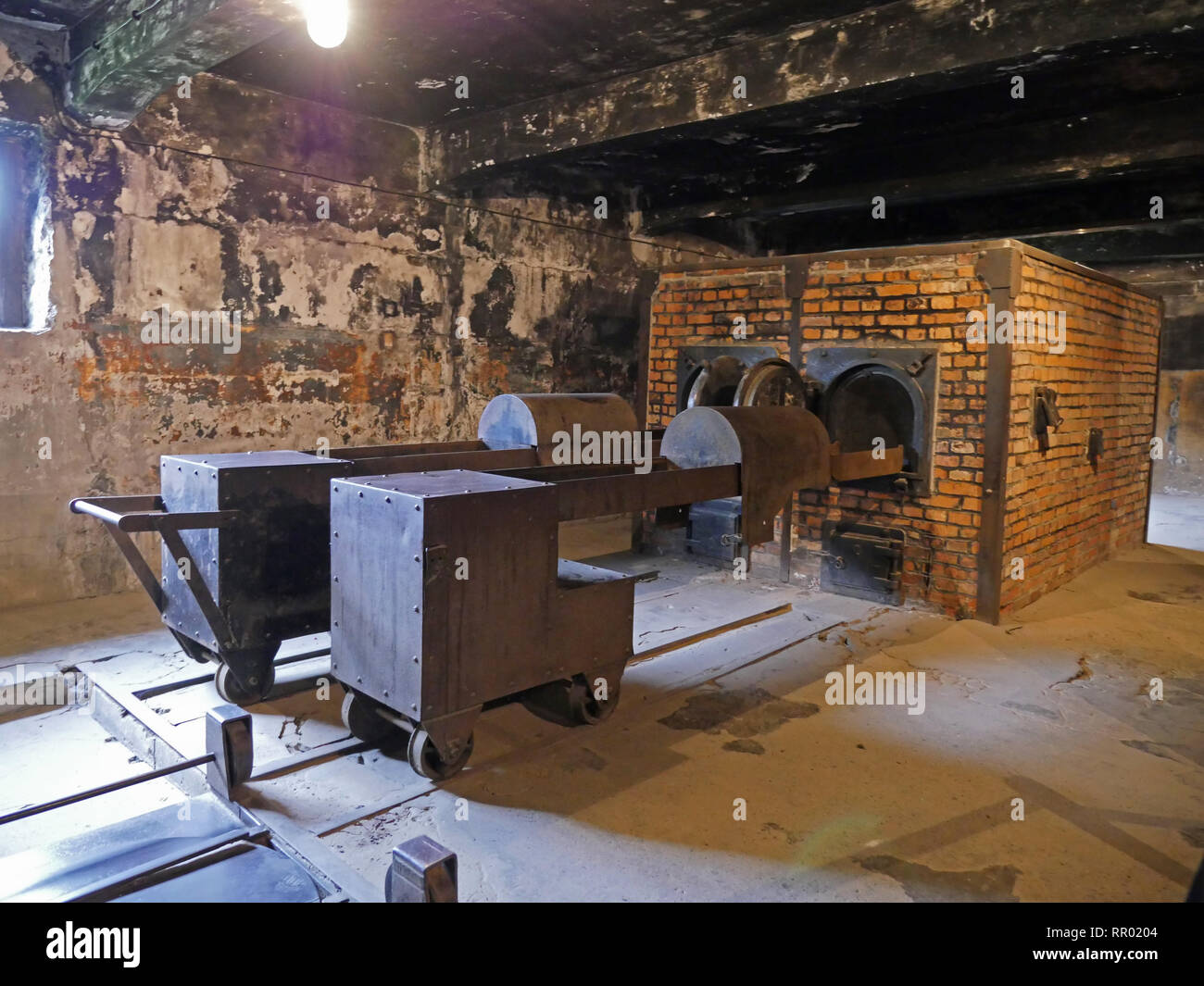 Polen - Auschwitz Berkenau Konzentrationslager. Gaskammer. Öfen für cremating stellen. Stockfoto