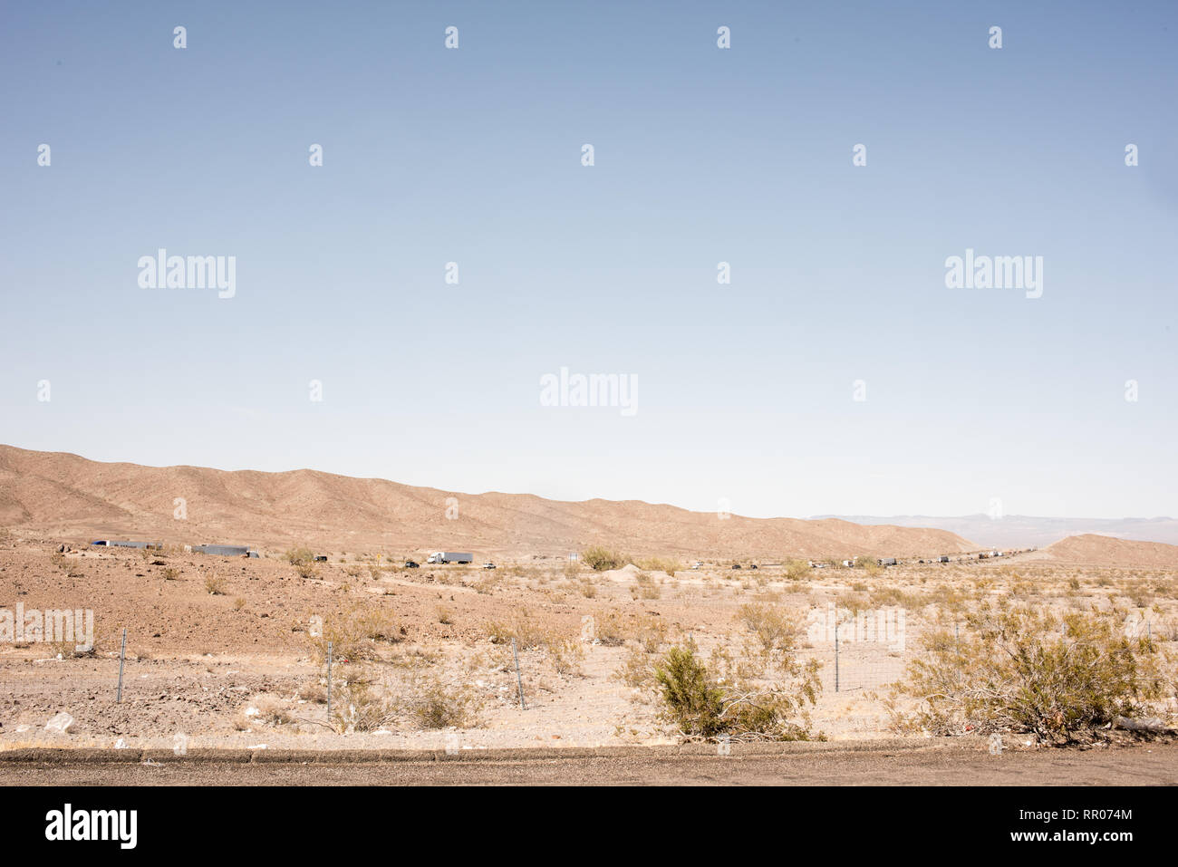 Die Mojave Wüste gilt als einer der trockensten Gebiete von Nordamerika mit Teilen in Kalifornien, Nevada, Utah und Arizona. Stockfoto