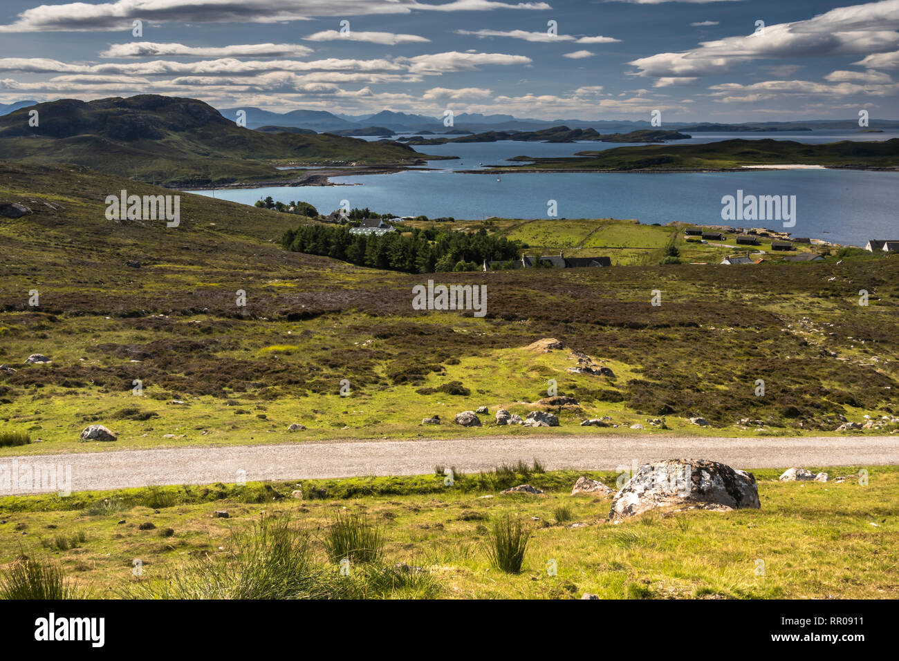 Achnahaird Bay typische Landschaft auf der Halbinsel Coigach Wester Ross, Highlands, Schottland, UK Stockfoto