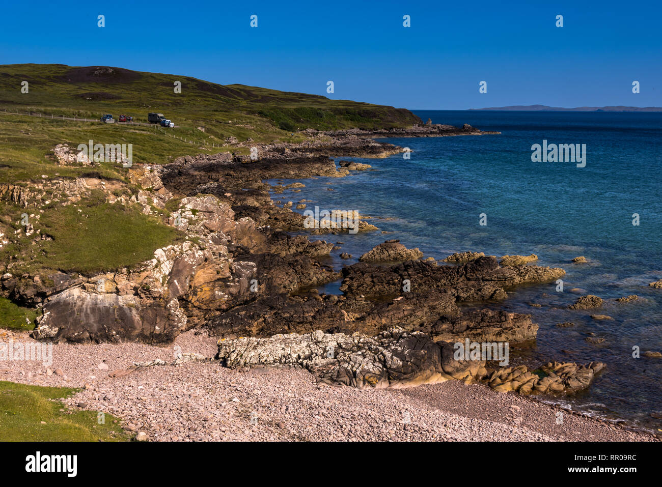 Achnahaird Bay typische Landschaft auf der Halbinsel Coigach Wester Ross, Highlands, Schottland, UK Stockfoto