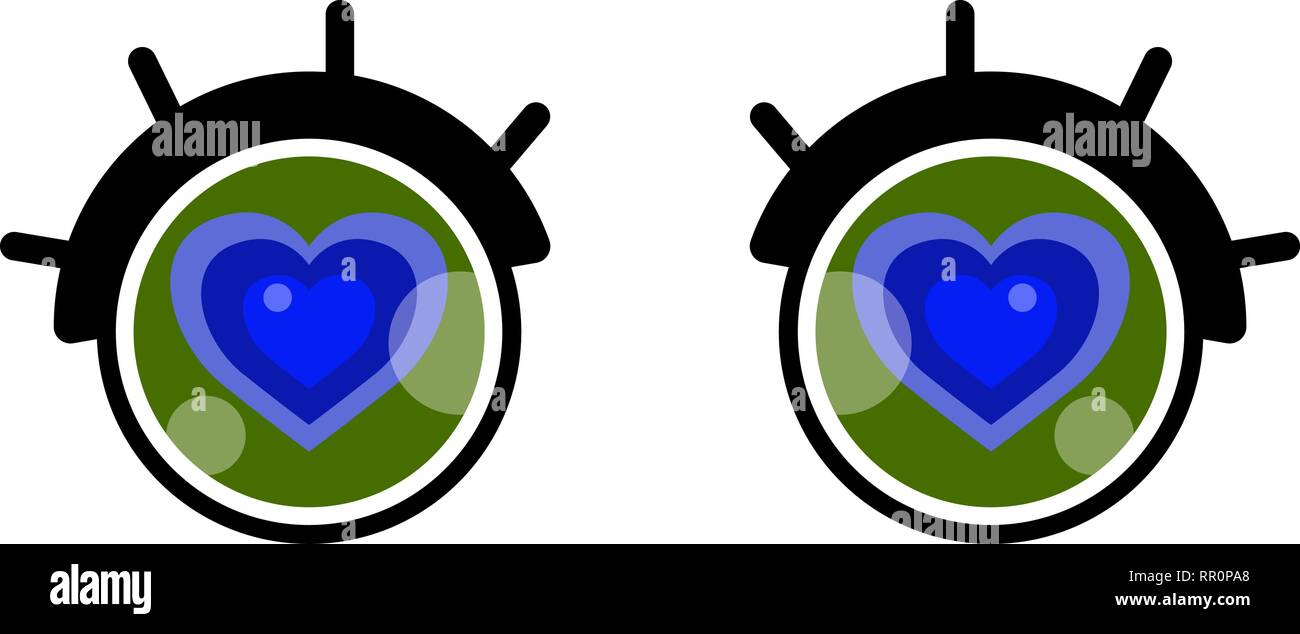 Valentines Tag Karte. Cute cartoon Eye mit Herz Stock Vektor