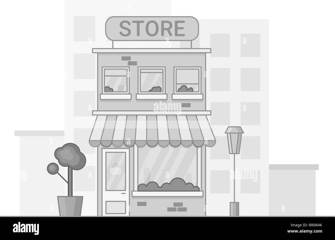 Speichern Abbildung im Comic-stil. Shope Fassade. Stock Vektor