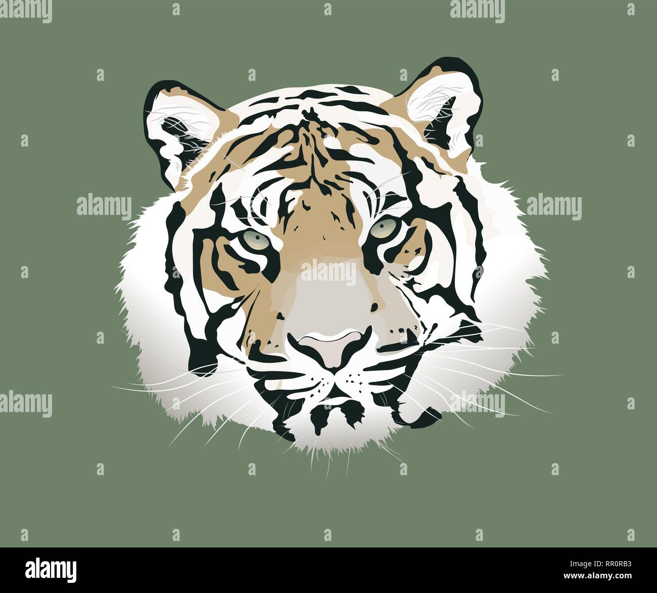 Der tiger Vector Illustration. Tier Kopf Symbol. Stock Vektor