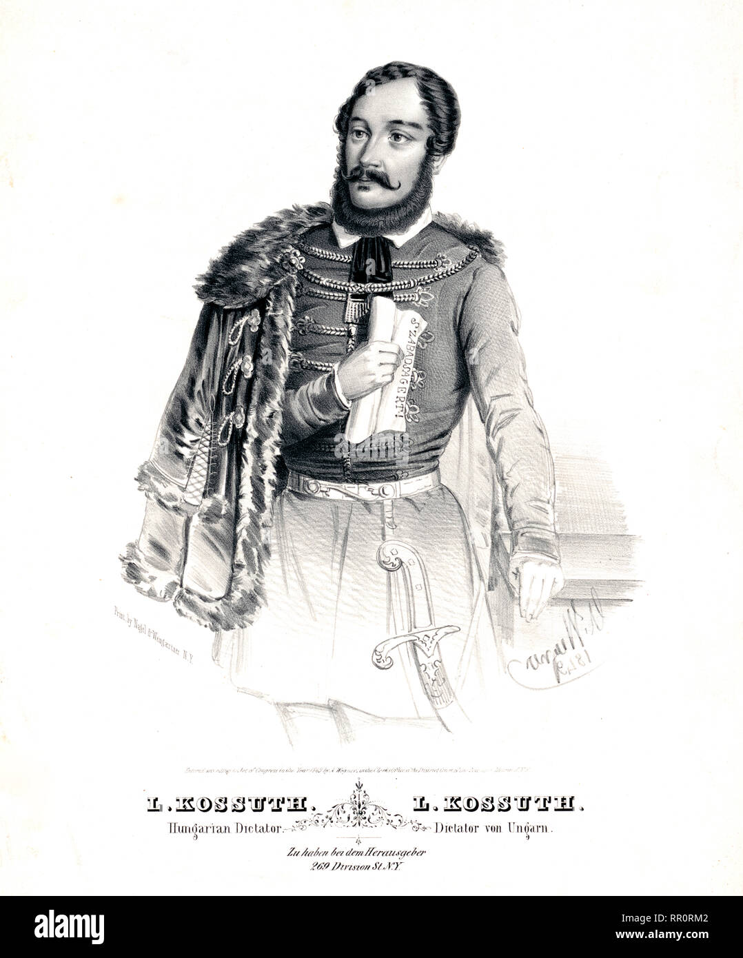 Lajos Kossuth. Vater der ungarischen Demokratie - ca 1849 Stockfoto