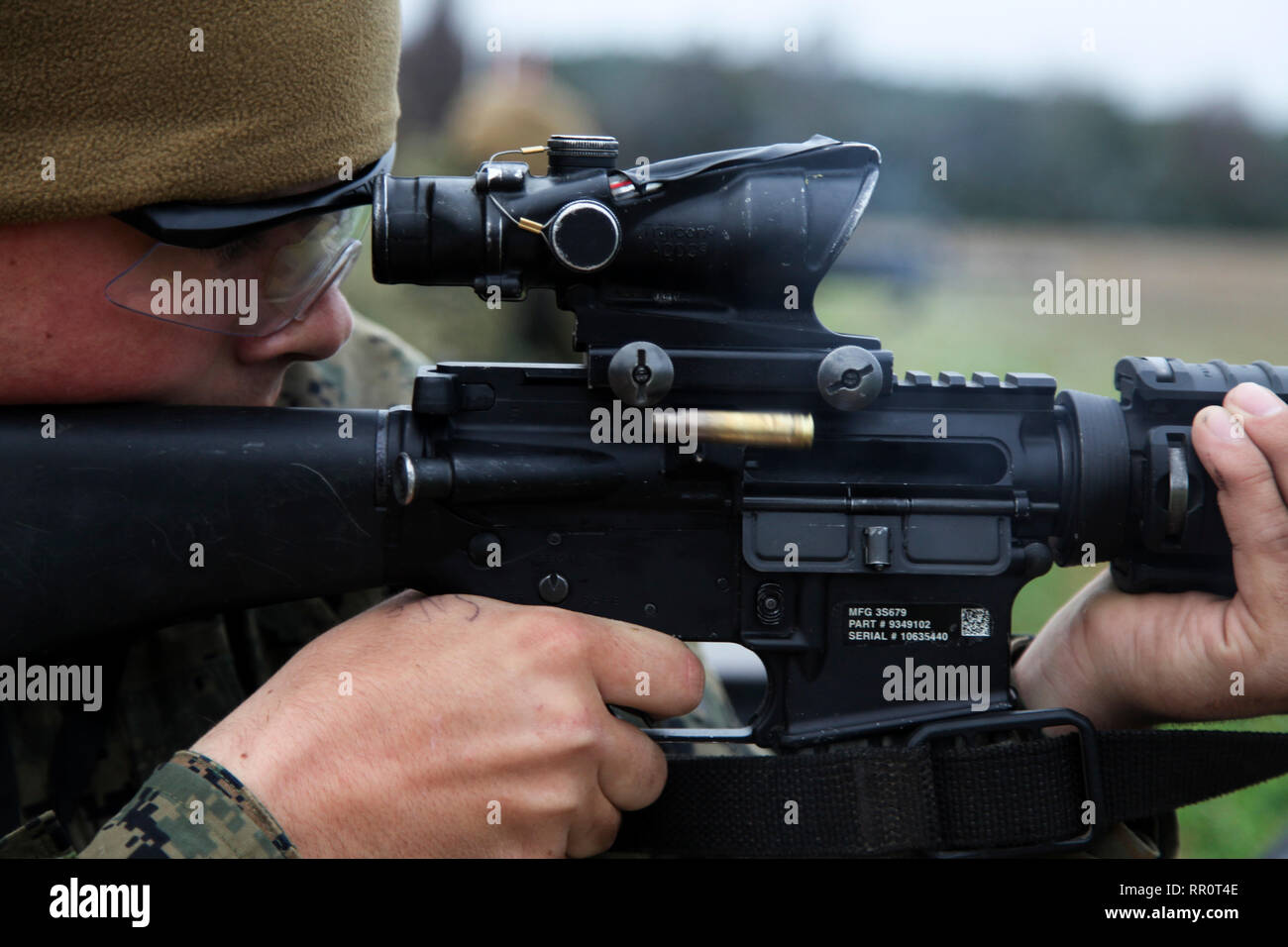 Rekruten mit India Company, 3 Recruit Training Bataillon, schießen auf chosin Palette an Bord Marine Corps Recruit Depot Parris Island, 24.02.20. Die rekruten zwei Wochen Training auf dem Schießstand üben Treffsicherheit Fähigkeiten abgeschlossen. (U.S. Marine Corps Foto von Warrant Officer Bobby J. Yarbrough/Freigegeben) Stockfoto