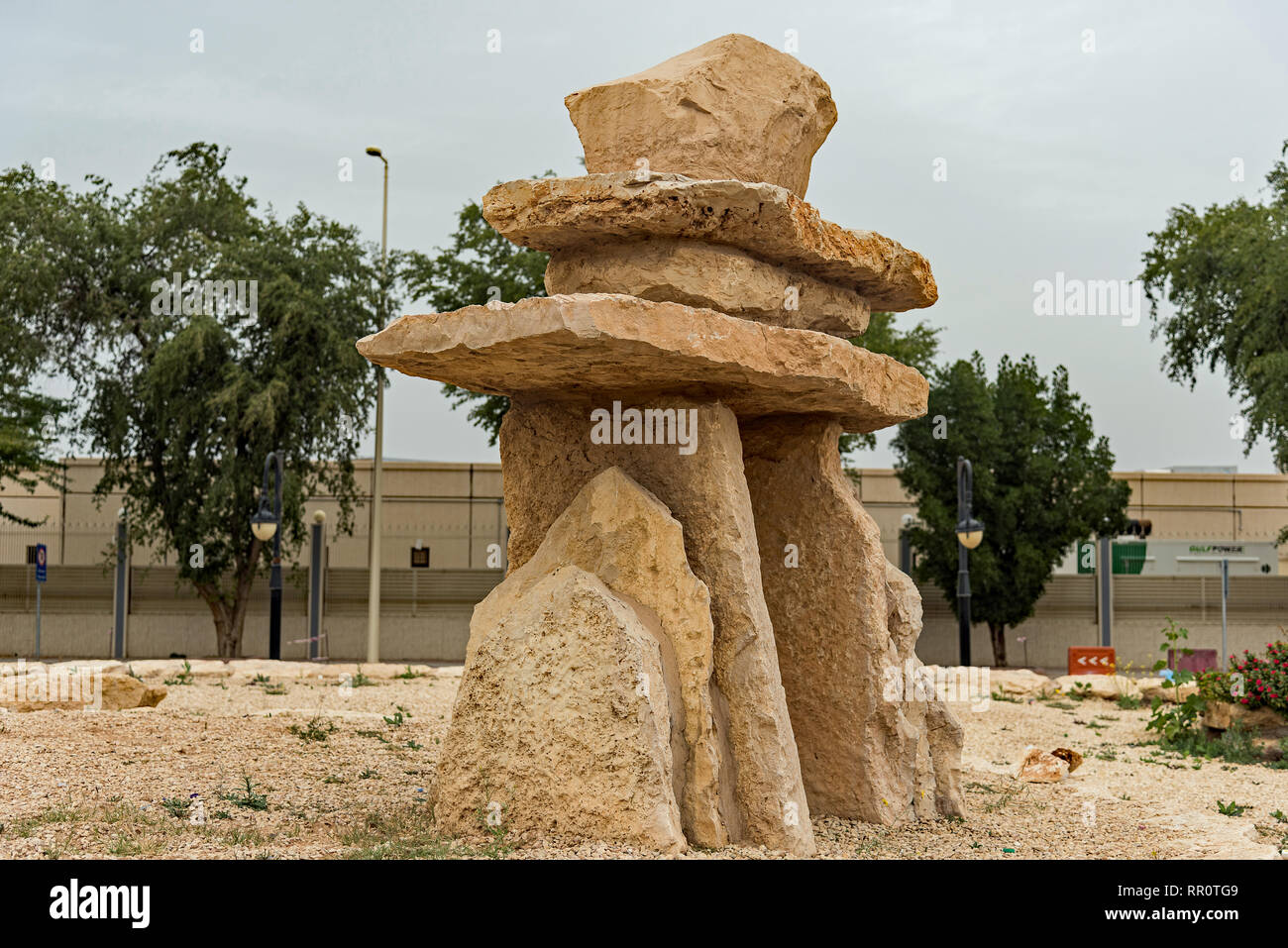 Inuksuk Skulptur in Riad, Saudi-Arabien Stockfoto