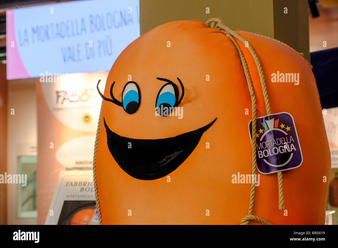 Traditionelle Mortadella Bologna Wurstfabrik Maskottchen Charakter