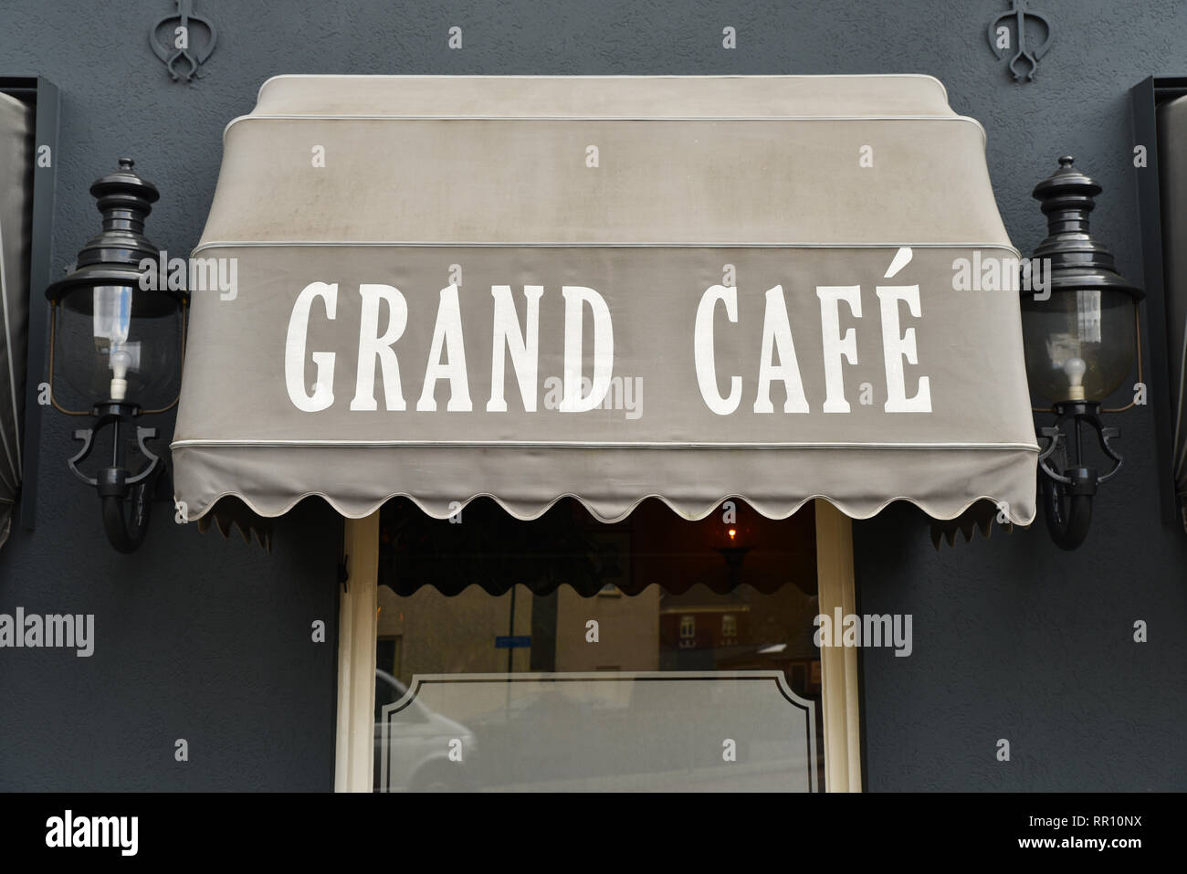 Grand Café zeichen Vordach Stockfoto