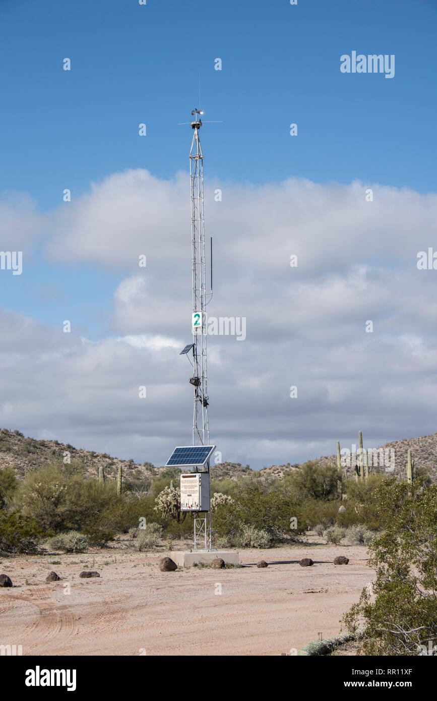 Not-Turm für Besucher Sicherheit im Organ Pipe Cactus National Monument, South Central Arizona Stockfoto