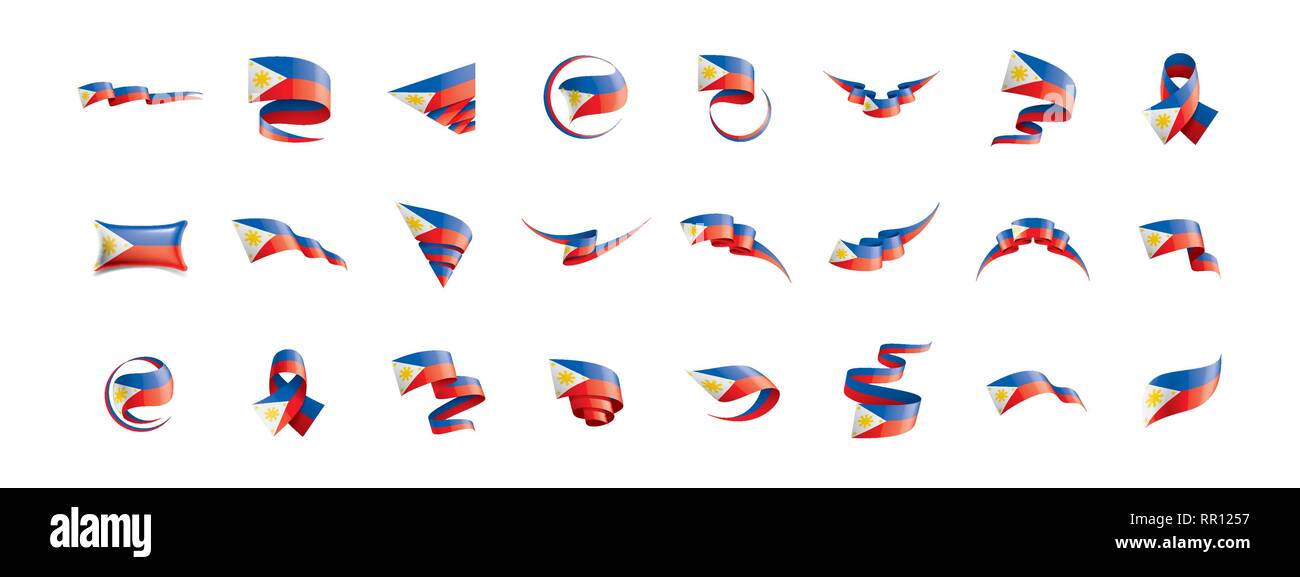 Philippinen Flagge, Vector Illustration auf weißem Hintergrund Stock Vektor