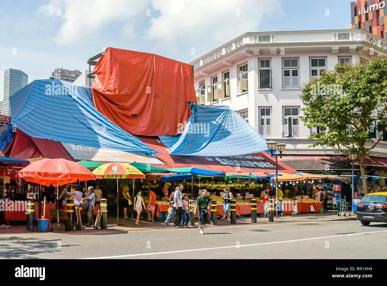 Bugis Markt, eine touristische Attraktion in der Nähe von Bugis MRT Station, Singapur Stockfoto