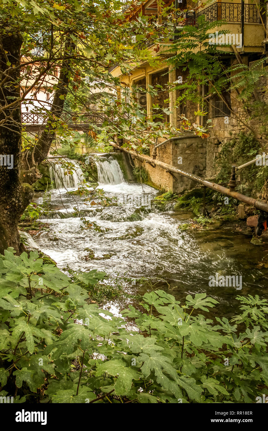 Altstadt von Livadeia (Livadia), in Böotien region, Zentral Griechenland, Griechenland. Stockfoto