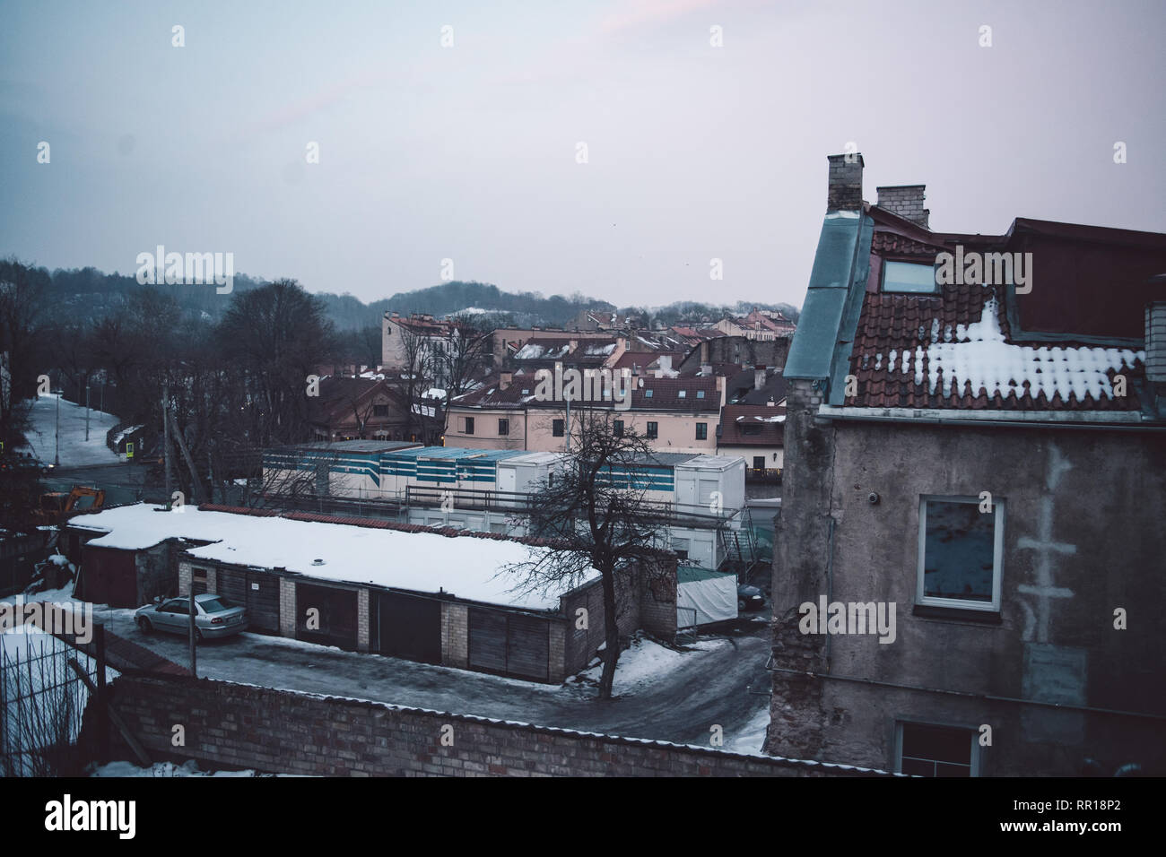 Weite Aussicht auf die Altstadt von Vilnius Stockfoto