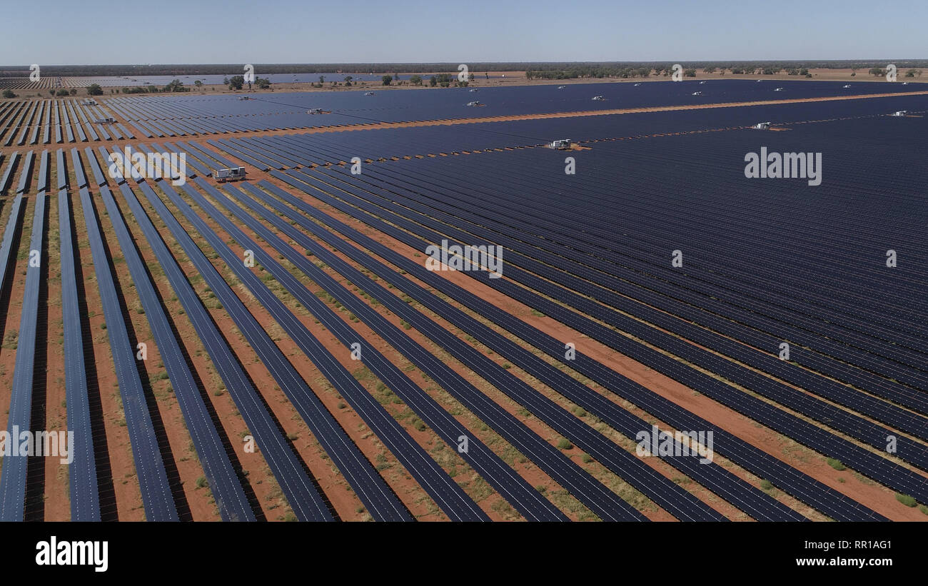 Solarstrom Bauernhof in Nyngan NSW Stockfoto