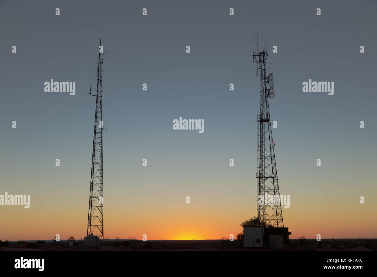 Kommunikation Türme im Outback von Australien. Stockfoto