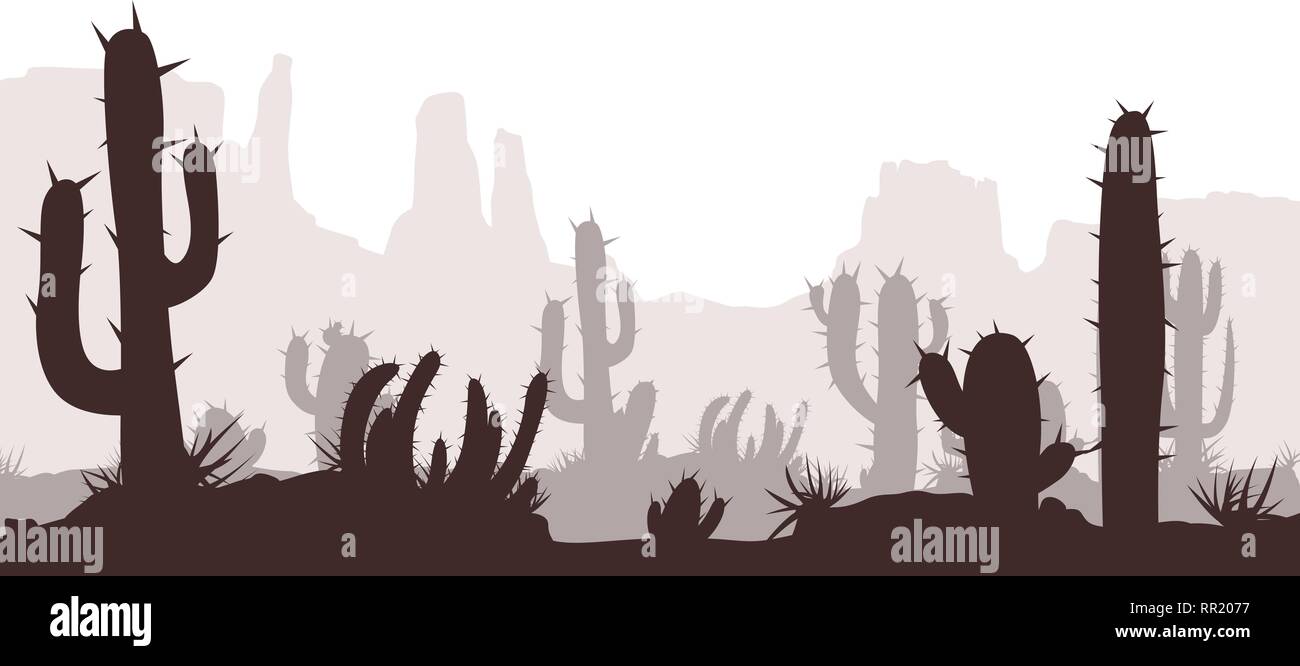 Kaktus wüste Bild Stock Vektor