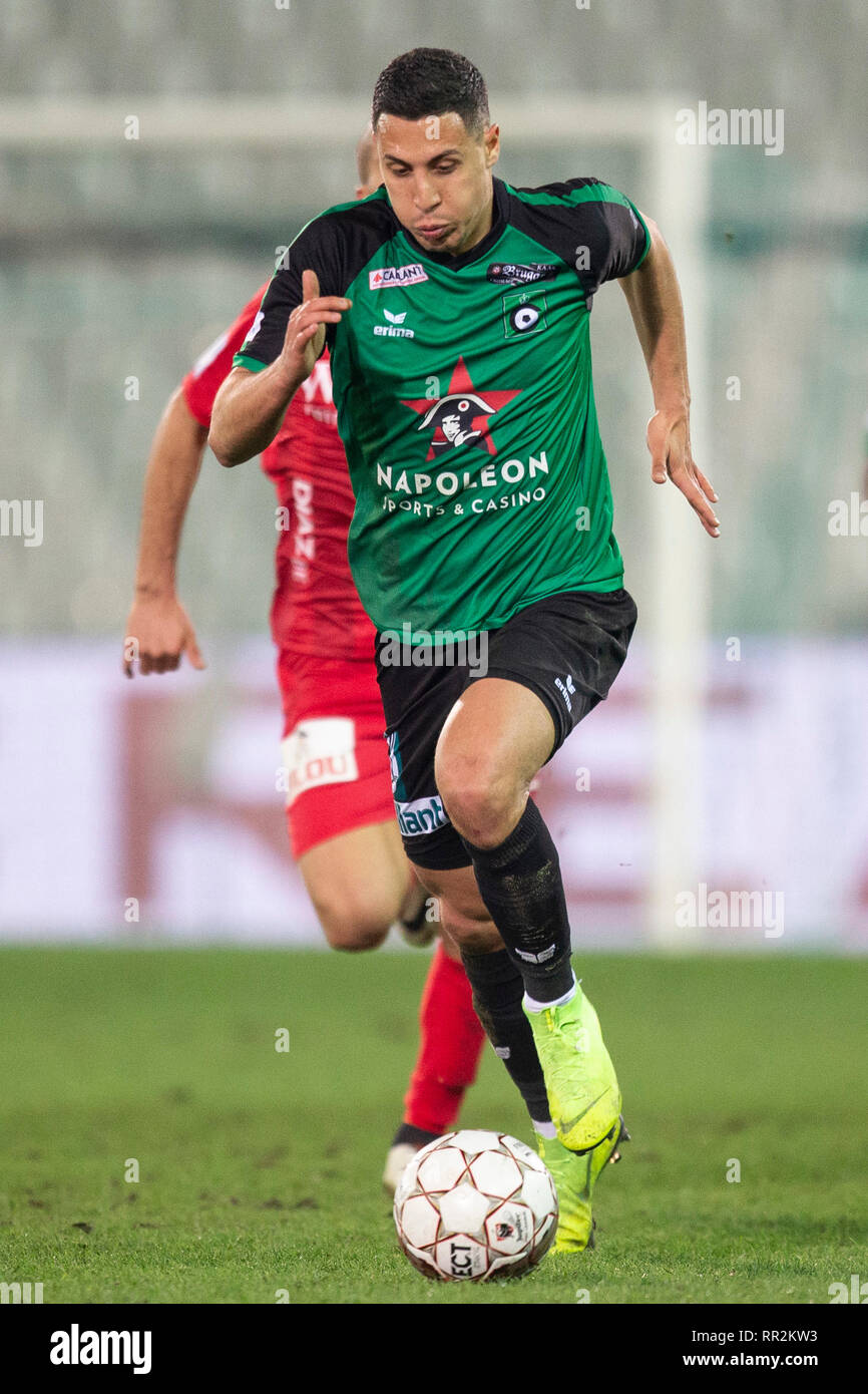 Brügge, Belgien - Februar 23: Gianni Bruno von Cercle während der Jupiler Pro League Spieltag 27 zwischen Cercle Brügge und KV Oostende am Februar 23, 2019 in Brügge, Belgien. (Foto von Frank Abbeloos/Isosport) Stockfoto