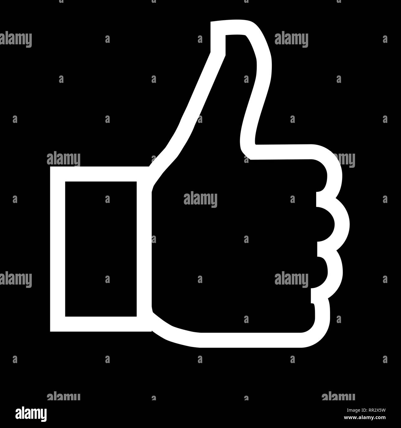 Wie Symbol - Weiß einfache Umrisse, isoliert - Vector Illustration Stock Vektor