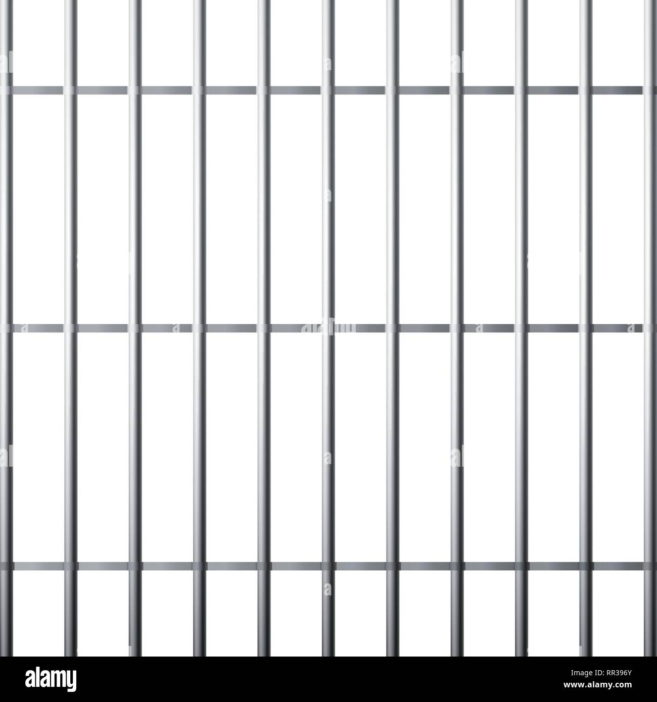 Silhouette von Gefängnis Grid. Metallischen Käfig auf weißem Hintergrund. Vector Illustration Stock Vektor