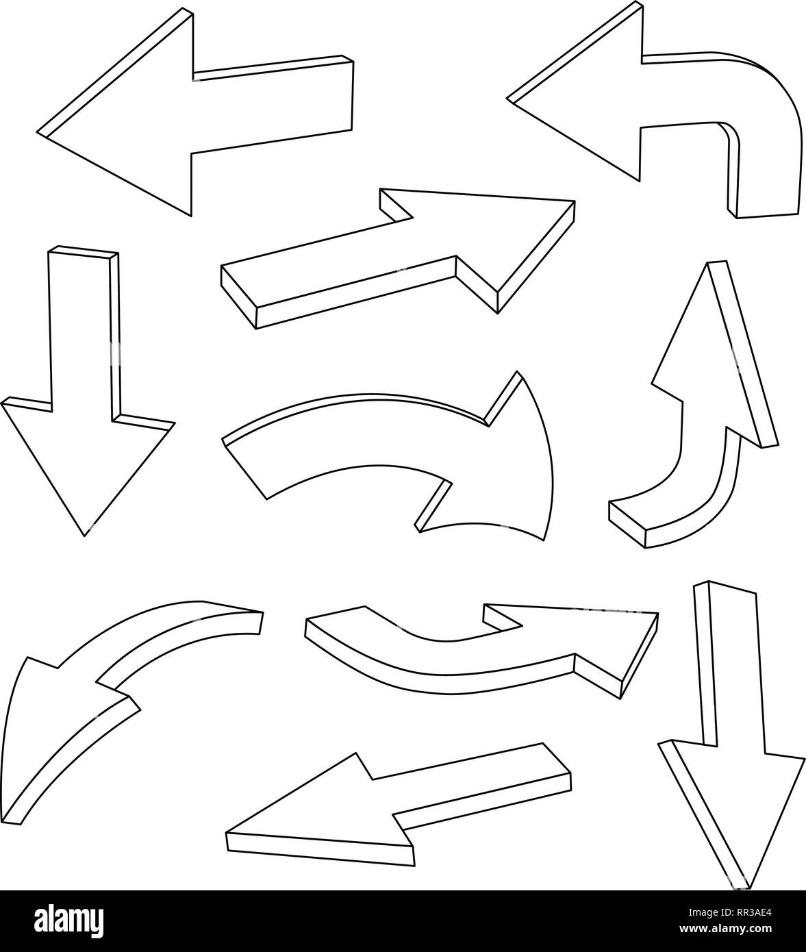 Umrisse Pfeile Stock Vektor