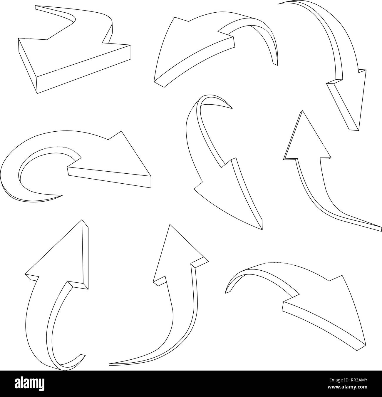 Umrisse Pfeile Stock Vektor