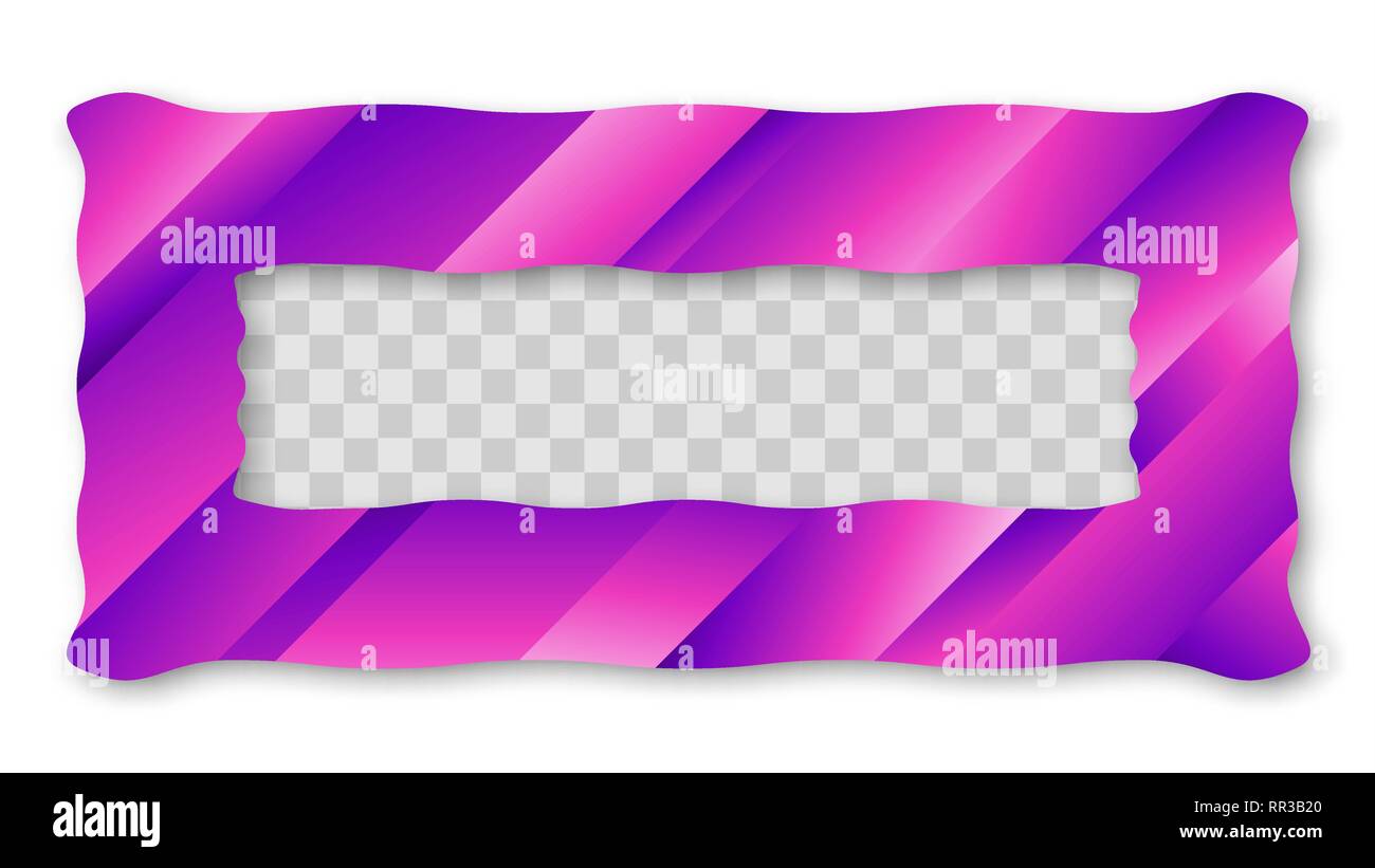 Farbige trendigen Farbverlauf Rahmen mit milden Schatten isoliert auf weißem Hintergrund. Abstrakte farbige Rechteck Grenze. Vector Illustration, Eps 10. Stock Vektor