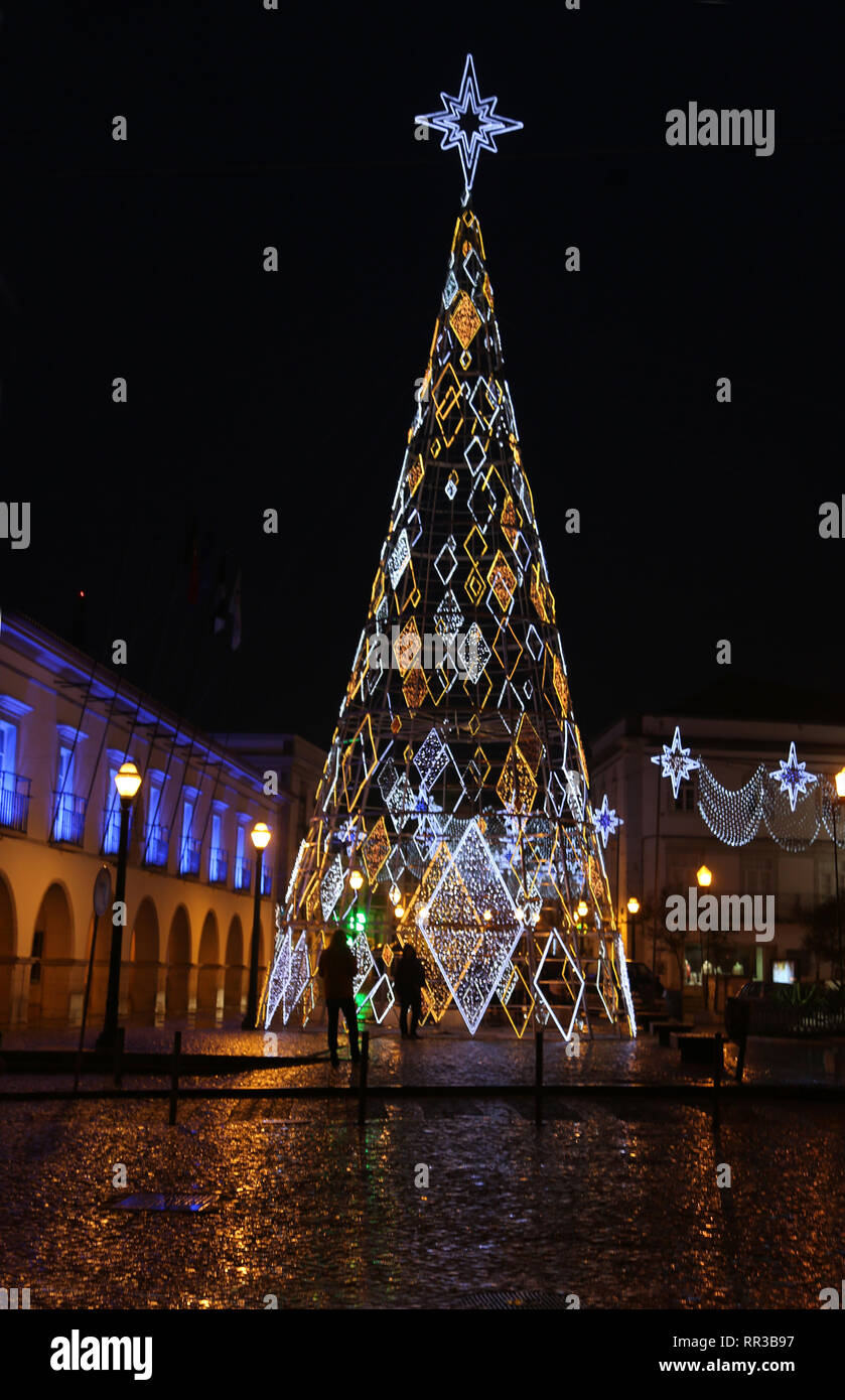 Weihnachten Straße Dekorationen tariva, Portugal Stockfoto