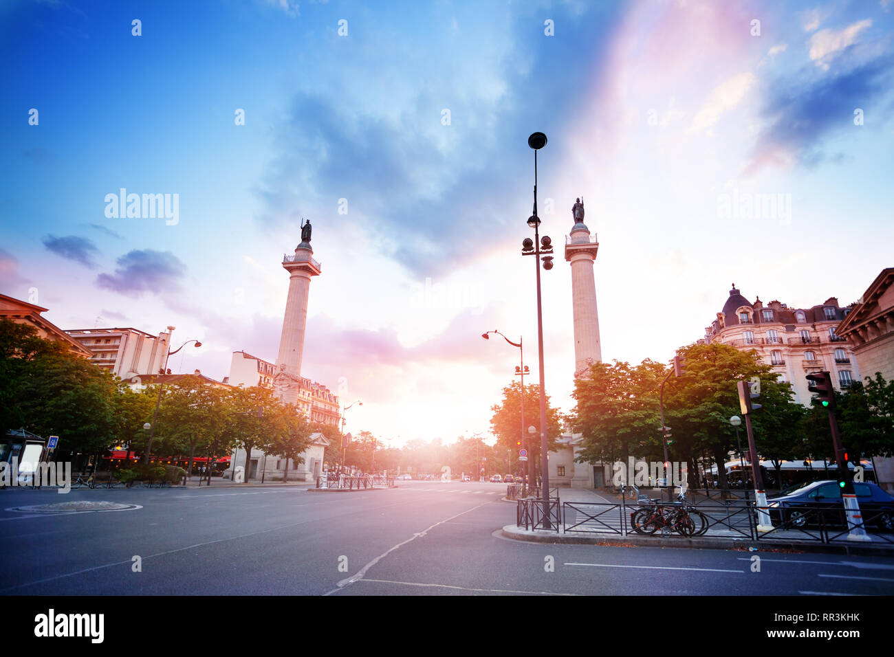 Spalten der Barriere du Trone, Nation Square Paris Stockfoto