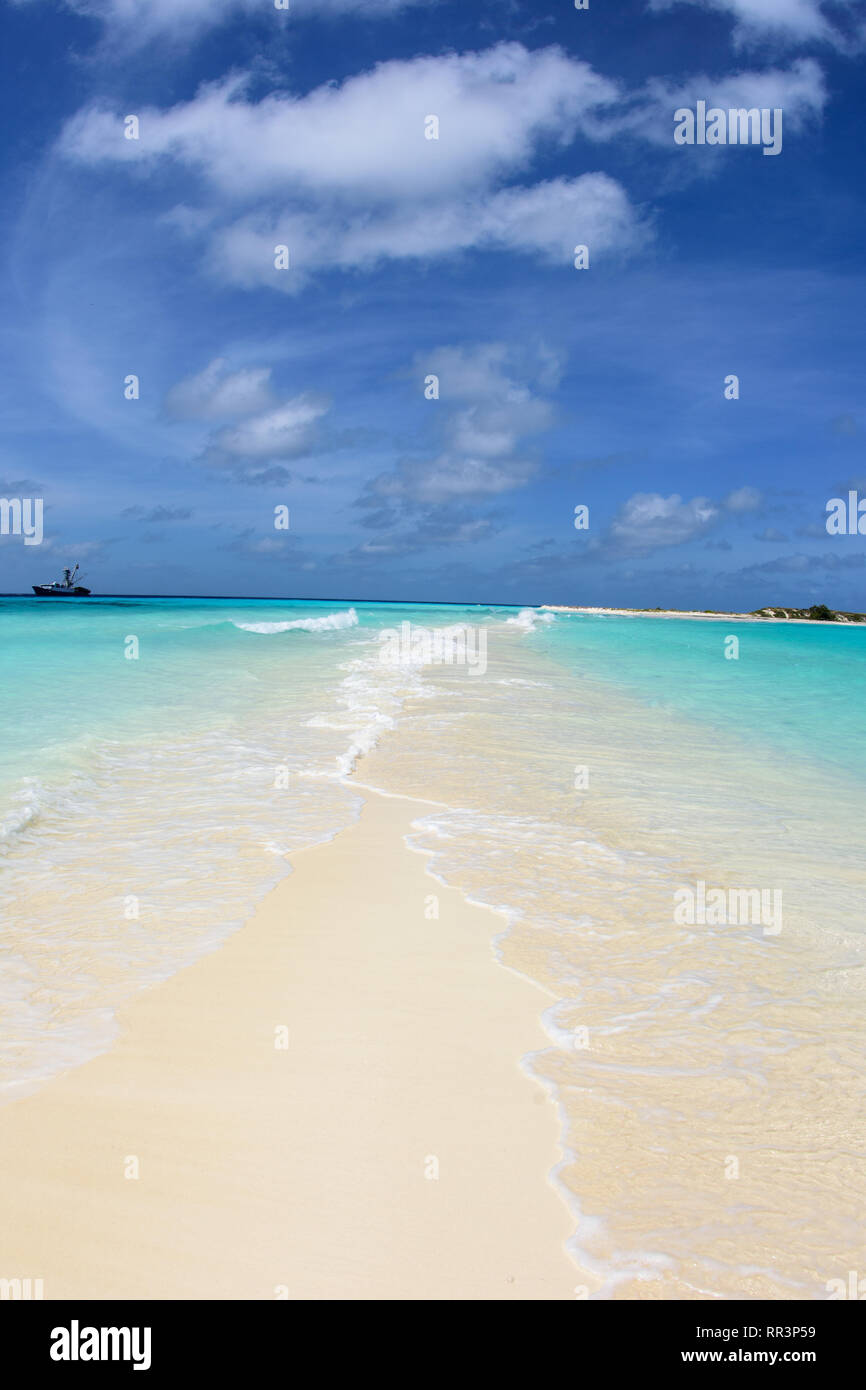 Tropische Strand der Insel Cayo de Agua, Los Roques, Venezuela. Stockfoto