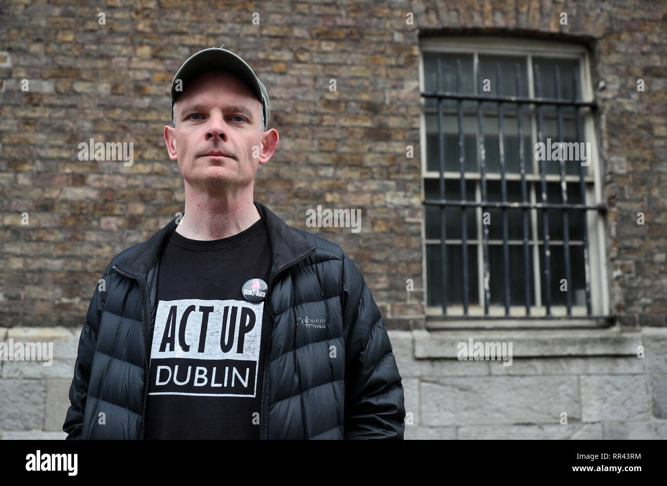 Noel Donnellon, von ACT UP Dublin, im Stadtzentrum von Dublin als Mitkämpfer sagen, dass die neuen HIV-Diagnosen Preise in Irland Krise Punkt erreicht haben. Stockfoto