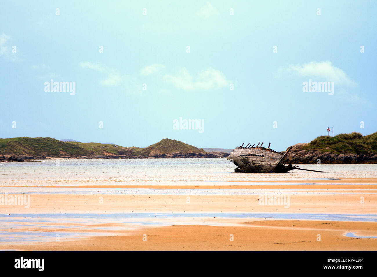 Bád Eddie, Eddie's Boat, Magheraclogher Beach, Gweedore, Co. Donegal, irland Stockfoto