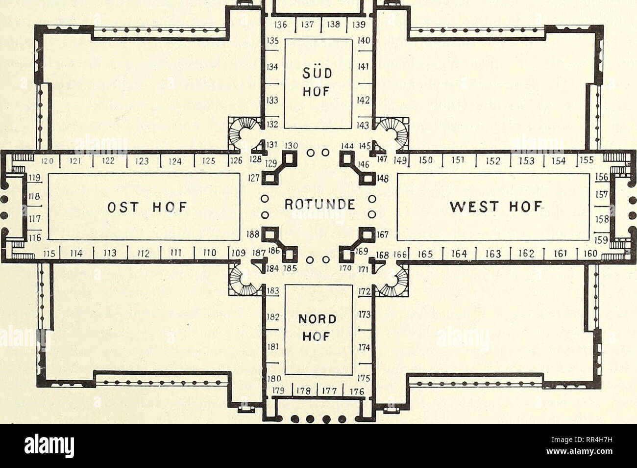 . Abhandlungen und Berichte des Koniglichen Zoologischen und Anthropologisch-Ethnographischen Museen zur Dresden.. OST WEST PAVILLON PAVILLON Abbildung 2. Grundplan des Parterre l, 16-18 Eingeborene Amerikas, 2 Korea, 3, 5, /, 4 Südsee, 6 Afrika, 7 China, 8 Praehistorisehe Hopi Töpferei, 9 Egypten, 10 - 13 NW-Küste N. Amerikas, 14 Californieh, 15 Südwestliche Ver. St., 19 - 21 Sängethiere, 22 Fische, Reptilien, 23 Skelette, 24 Wirbellose Thiere Conchylien, 25, 26, 27 Vögel, 28 Lesezimmer, 29, 74, 30, 31 Bibliotkek S. Amerika, 32 Edelsteine, 33 Keramik, 34 Hörsaal, 35, 30, 59, 37, 38 Paleontologie Stockfoto