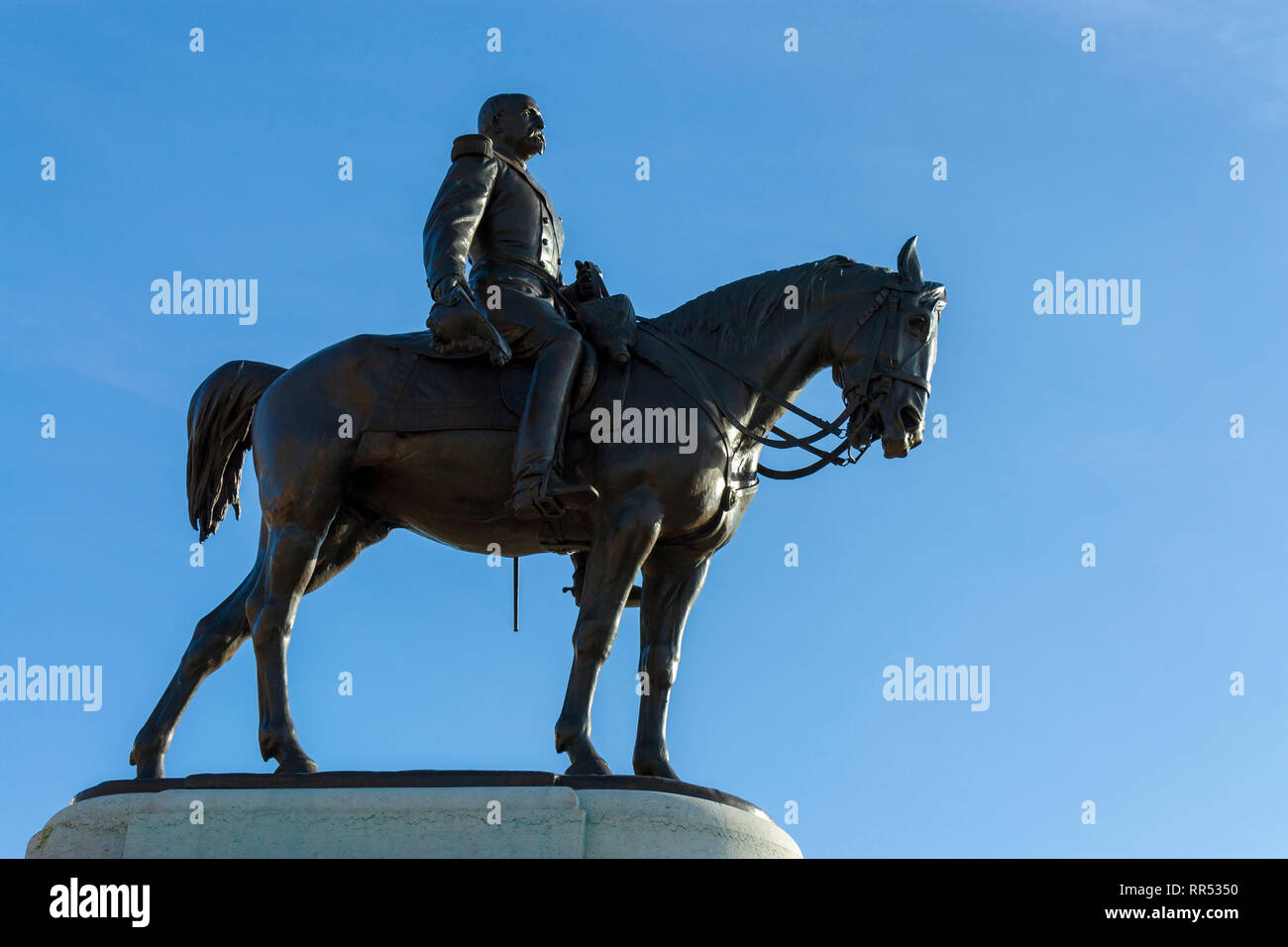 Statue von Henri d'Orléans, Herzog von Aumale (1822-1897) von Jean-Léon Gérôme in Chantilly, Oise, Frankreich Stockfoto