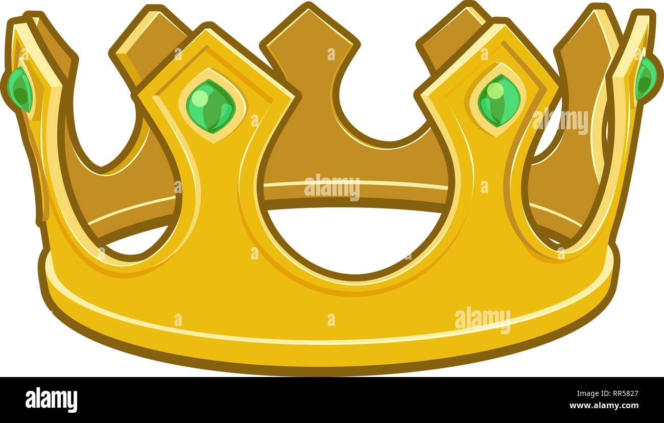 Gold Cartoon Kings Crown Stock Vektor