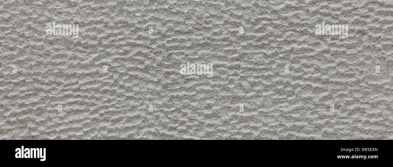 Verputzt bemalte Mauer Hintergrund, grau, grau Farbe, raue Textur, Banner Stockfoto
