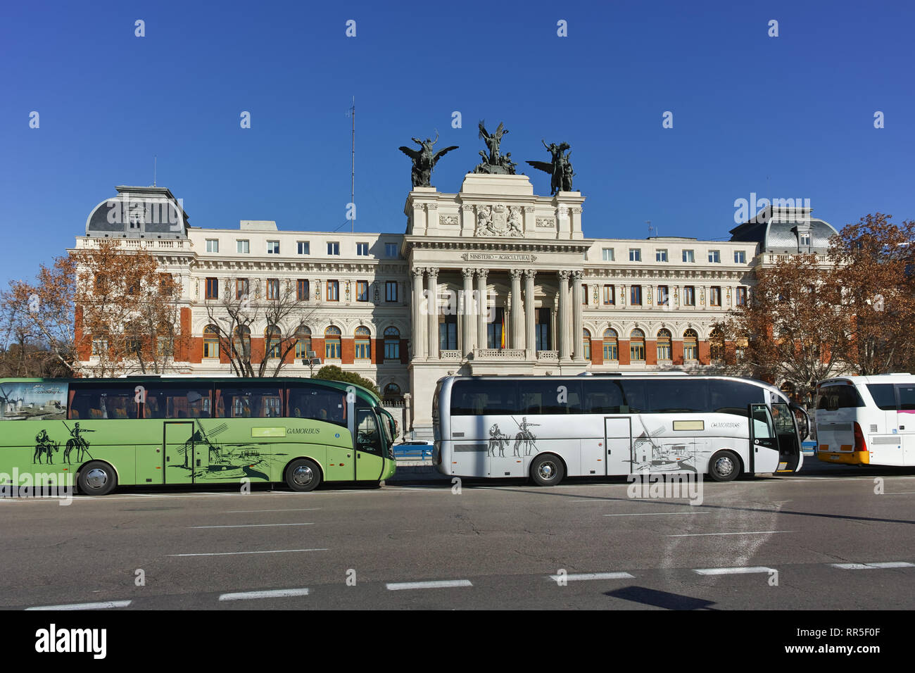 MADRID, Spanien - 22. JANUAR 2018: Gebäude des Ministeriums für Landwirtschaft in Madrid, Spanien Stockfoto