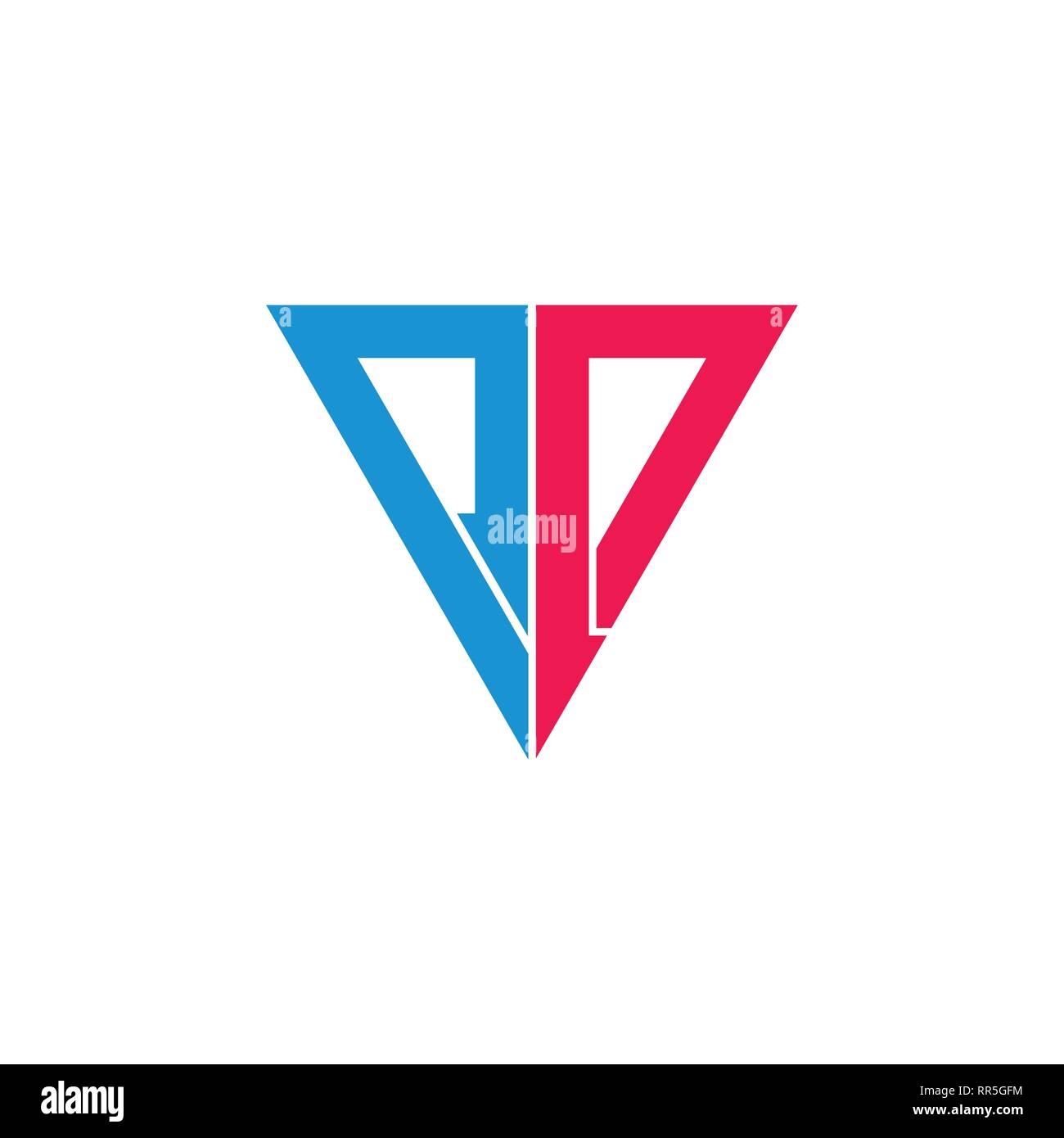 Dreieck Pfeil nach unten, um geometrische Linie logo Vektor Stock Vektor