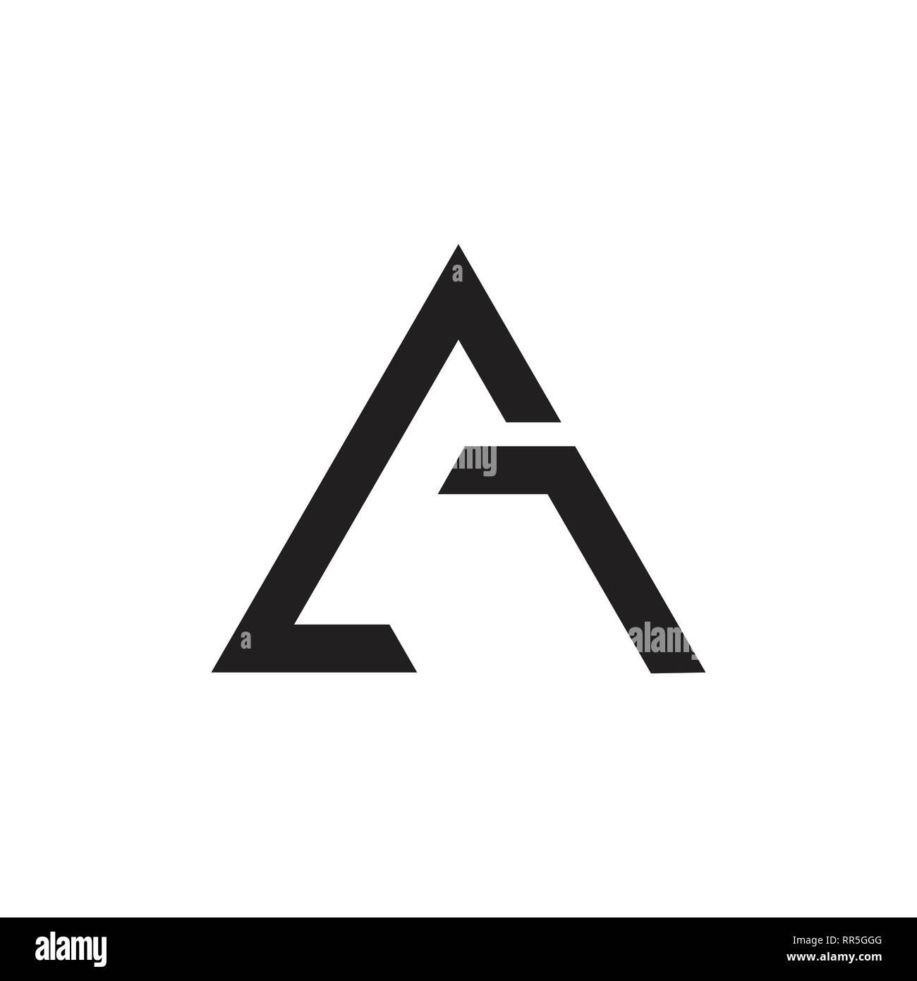 Buchstabe g Dreieck Pfeil einfache geometrische Logo Stock Vektor