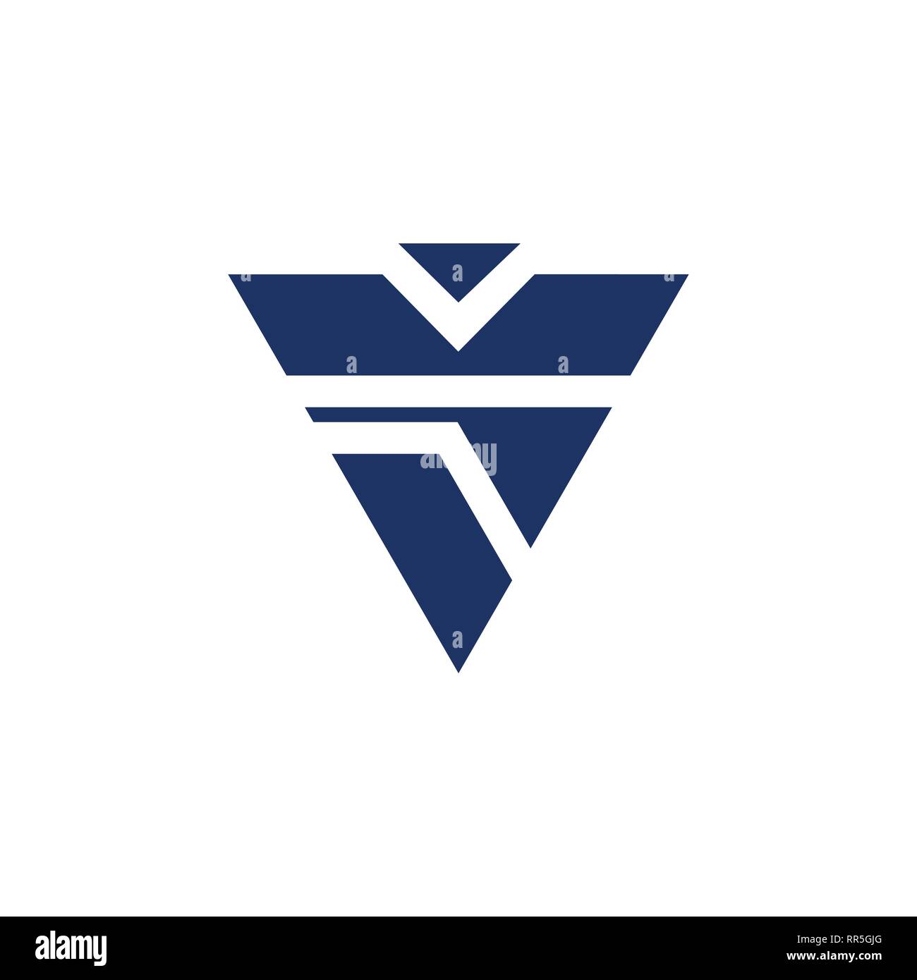 Buchstabe v Dreieck geometrischen Mosaik logo Stock Vektor