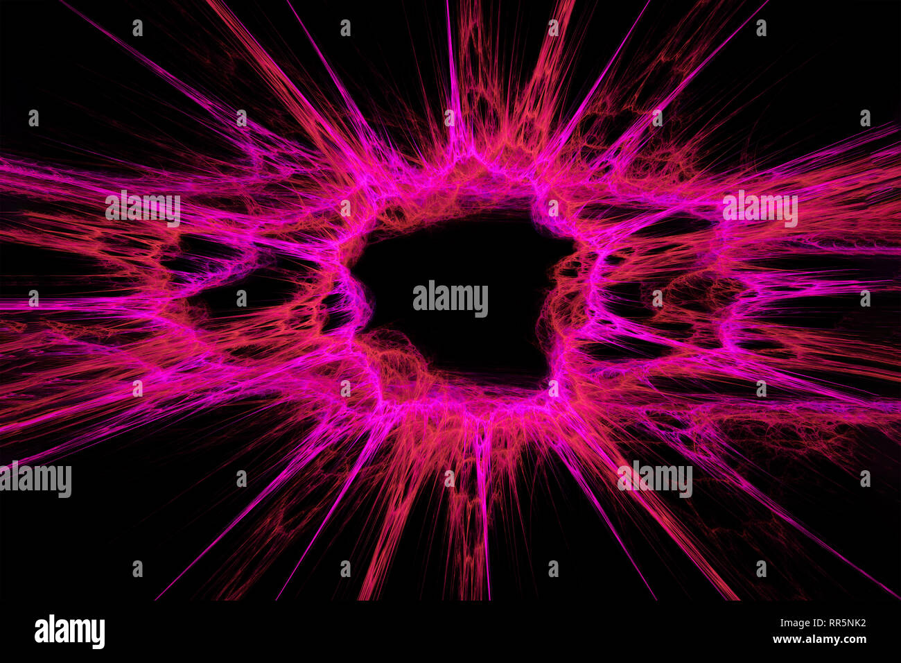 Das Schwarze Loch im Universum. Fractal Artwork für kreative Gestaltung. Stockfoto