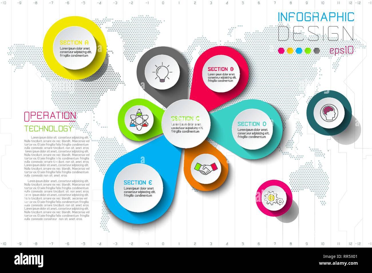 Business Wasser Tropfen labels Form Infografik. Stock Vektor