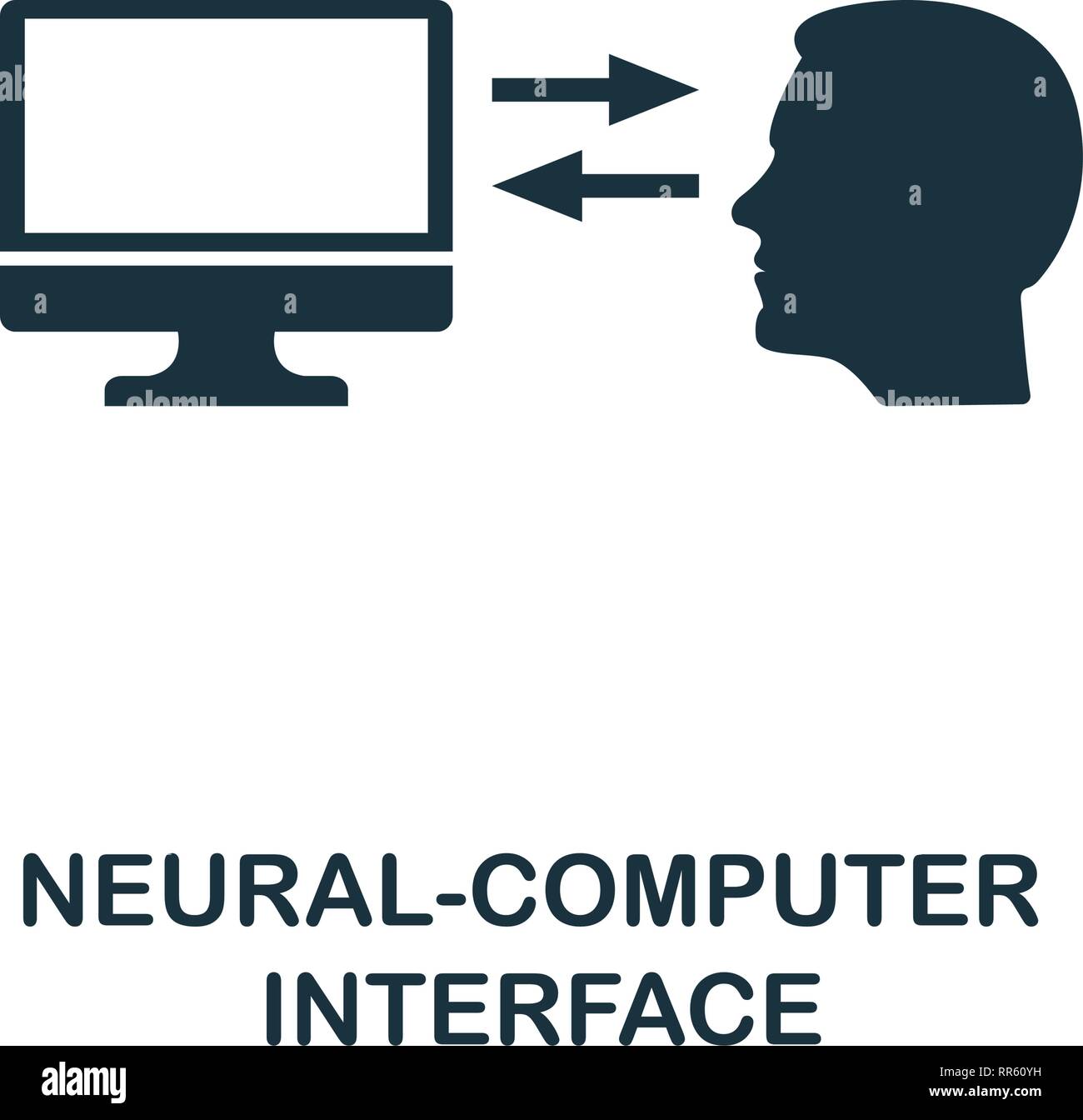 Neural-Computer Schnittstelle Symbol. Premium Design von künftigen Technologie icons Collection. Pixel Perfect Neural-Computer Schnittstelle Symbol für Web Stock Vektor