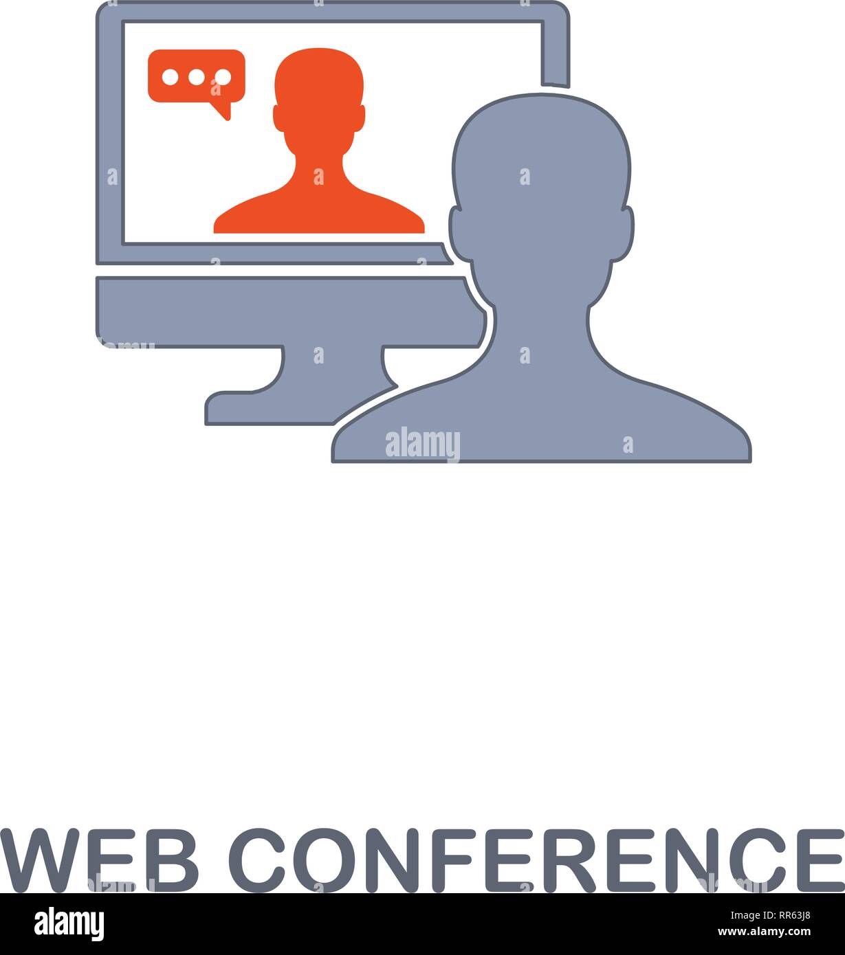 Web Konferenz Symbol. Premium zwei Farben Design aus Kontakt Sammlung Icons. Pixel Perfect Web Konferenz Symbol für Web Design, Apps Stock Vektor