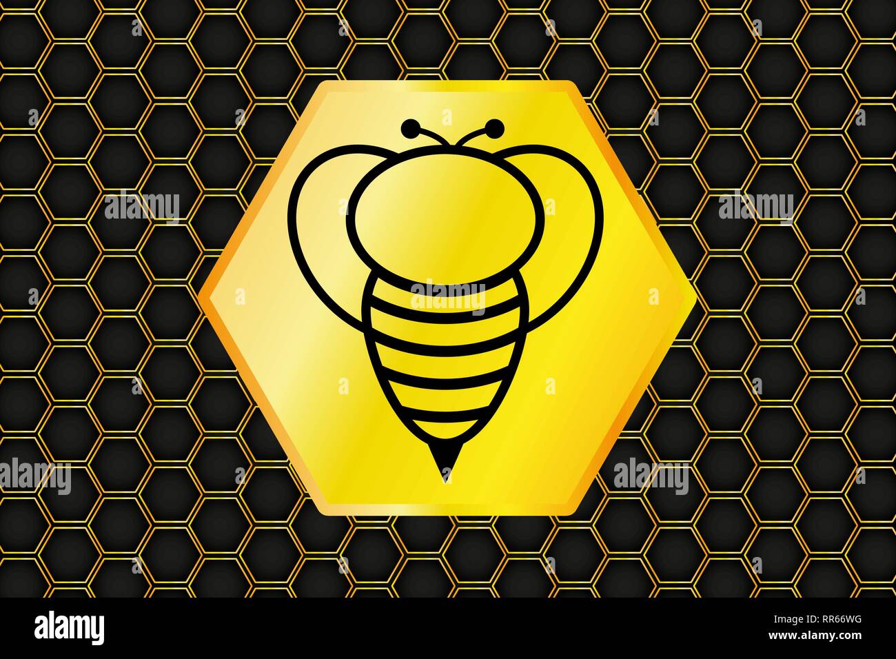 Honeycomb Hintergrund und Biene logo, Vektor, Abbildung, eps 10-Datei Stock Vektor